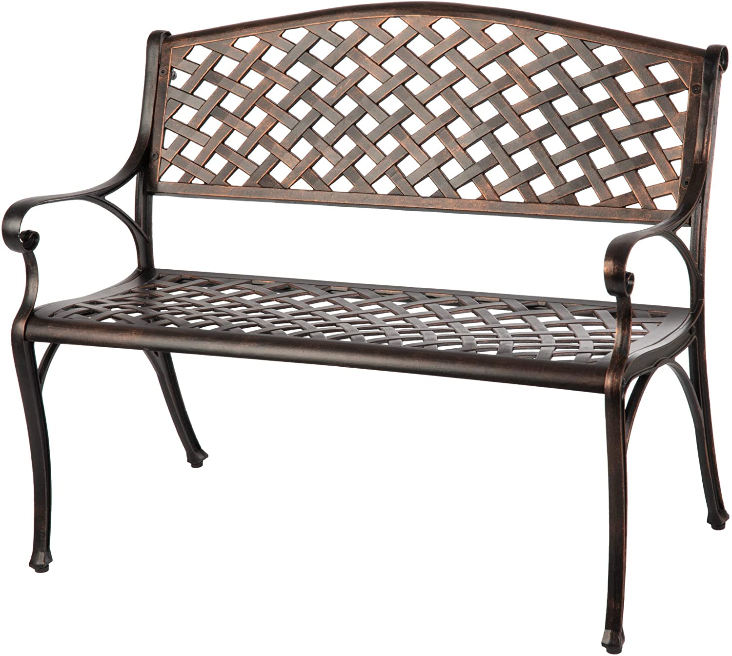 Antique Bronze Cast Aluminum Patio Bench