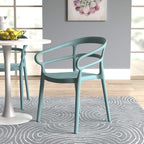 Curved Back Outdoor Dining Chair-Set of 2, Premium Plastic