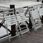 Minimlist Outdoor Folding Iron Chairs and Table Set