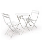 Minimlist Outdoor Folding Iron Chairs and Table Set