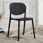 4 PCS Set Of Contemporary Modern Stackable Assembled Plastic Chairs for Outdoor Garden Patio Balcony Work Office Desk Kitchen