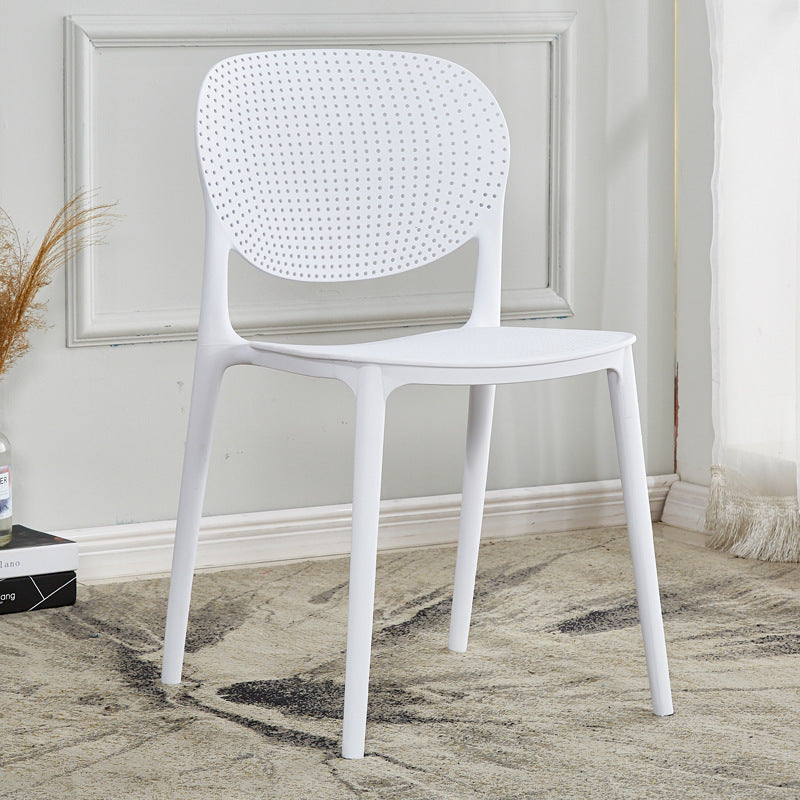 4 PCS Set Of Contemporary Modern Stackable Assembled Plastic Chairs for Outdoor Garden Patio Balcony Work Office Desk Kitchen