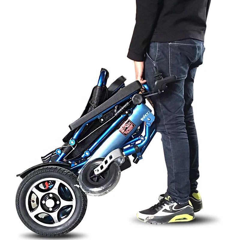 Foldable Electric Wheelchair- Light weight aluminum with lithium battery