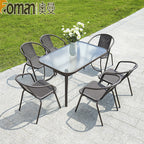 Balcony Outdoor Tables And Chairs Rattan Tables And Chairs Coffee Shop Milk Tea Shop Combined Tables And Chairs Three Piece Set