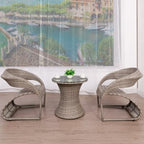 Balcony Outdoor Tables And Chairs Household Designer Garden Teng Chair Cafe Rattan Woven Leisure Rattan Chair Three Piece Set