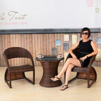 Balcony Outdoor Tables And Chairs Household Designer Garden Teng Chair Cafe Rattan Woven Leisure Rattan Chair Three Piece Set