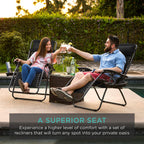 Patio Set of 2 Adjustable Lounger Chairs