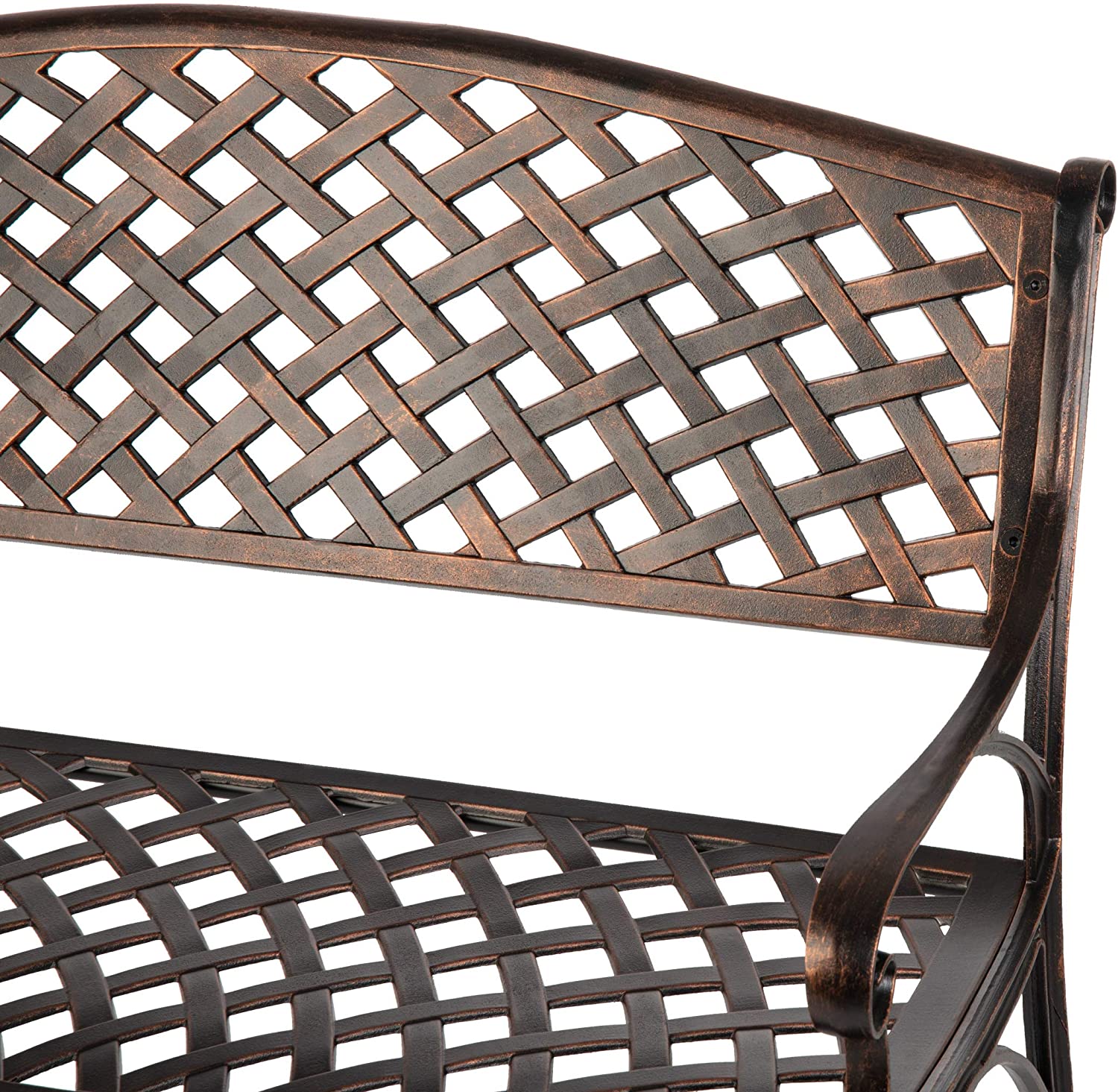Antique Bronze Cast Aluminum Patio Bench