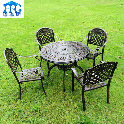 Outdoor Cast Aluminum Tables And Chairs Courtyard Garden Outdoor Leisure Negotiation Metal Barbecue Tables And Chairs Outdoor Iron Furniture Combination