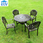 Outdoor Cast Aluminum Tables And Chairs Courtyard Garden Outdoor Leisure Negotiation Metal Barbecue Tables And Chairs Outdoor Iron Furniture Combination