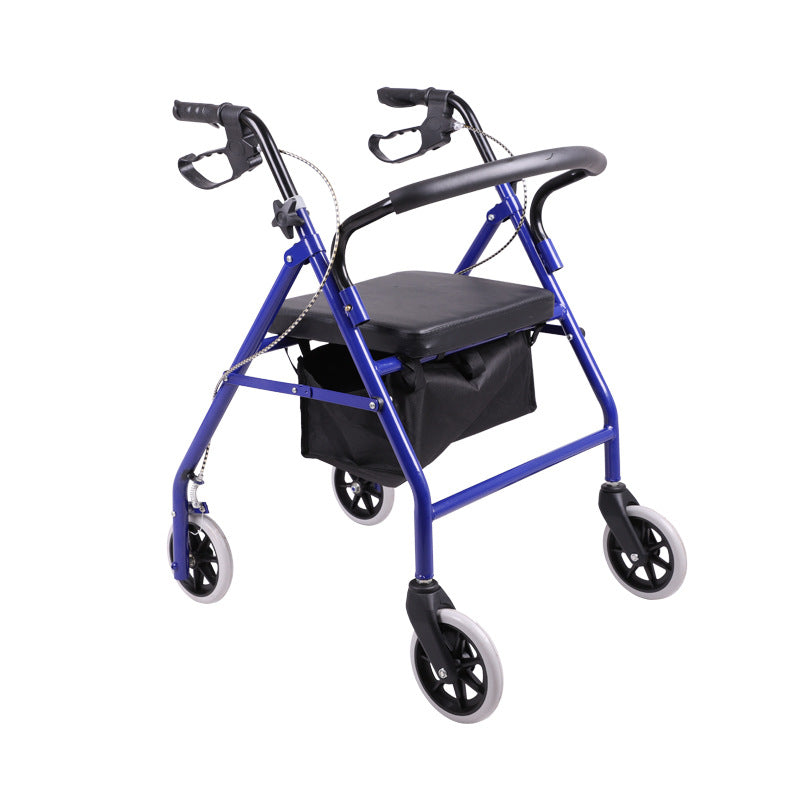 Four Wheels Trolley Walker Wheelchair with Foldable Handrail for the Elderly