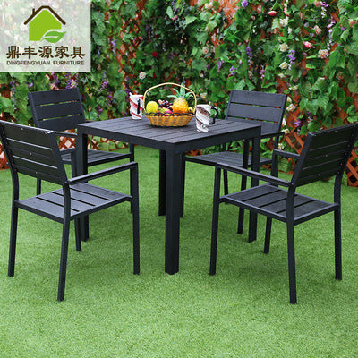 Outdoor Tables And Chairs Outdoor Courtyard Garden Leisure Restaurant Tables And Chairs Combination Plastic Wood Tables And Chairs Combination Simple Terrace Furniture