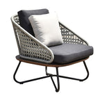 Nordic Outdoor Wood Art Pineapple Lattice Rope Leisure Sofa Combination Hotel Terrace Supporting Rattan Tables Chairs And Sofas