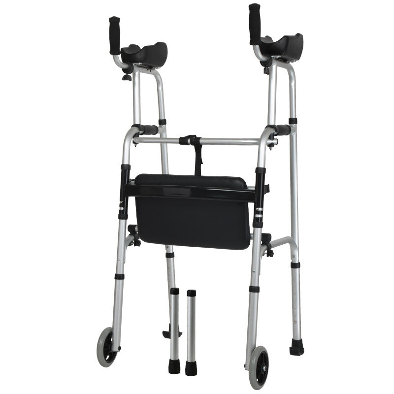 Double arm walking aid for the elderly, aluminum alloy walking aid for the disabled, fitness equipment