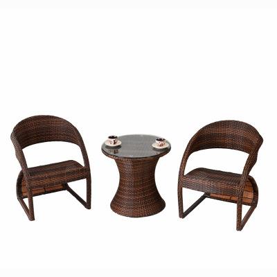 Balcony Outdoor Tables And Chairs Household Designer Garden Teng Chair Cafe Rattan Woven Leisure Rattan Chair Three Piece Set