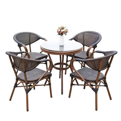 Outdoor Rattan Chair Courtyard Combination Outdoor Cafe Outdoor Courtyard Rattan Table And Chair Balcony Bar Table And Chair Three Piece Set