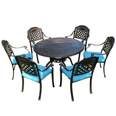 Outdoor Cast Aluminum Tables And Chairs Courtyard Garden Outdoor Leisure Negotiation Metal Barbecue Tables And Chairs Outdoor Iron Furniture Combination