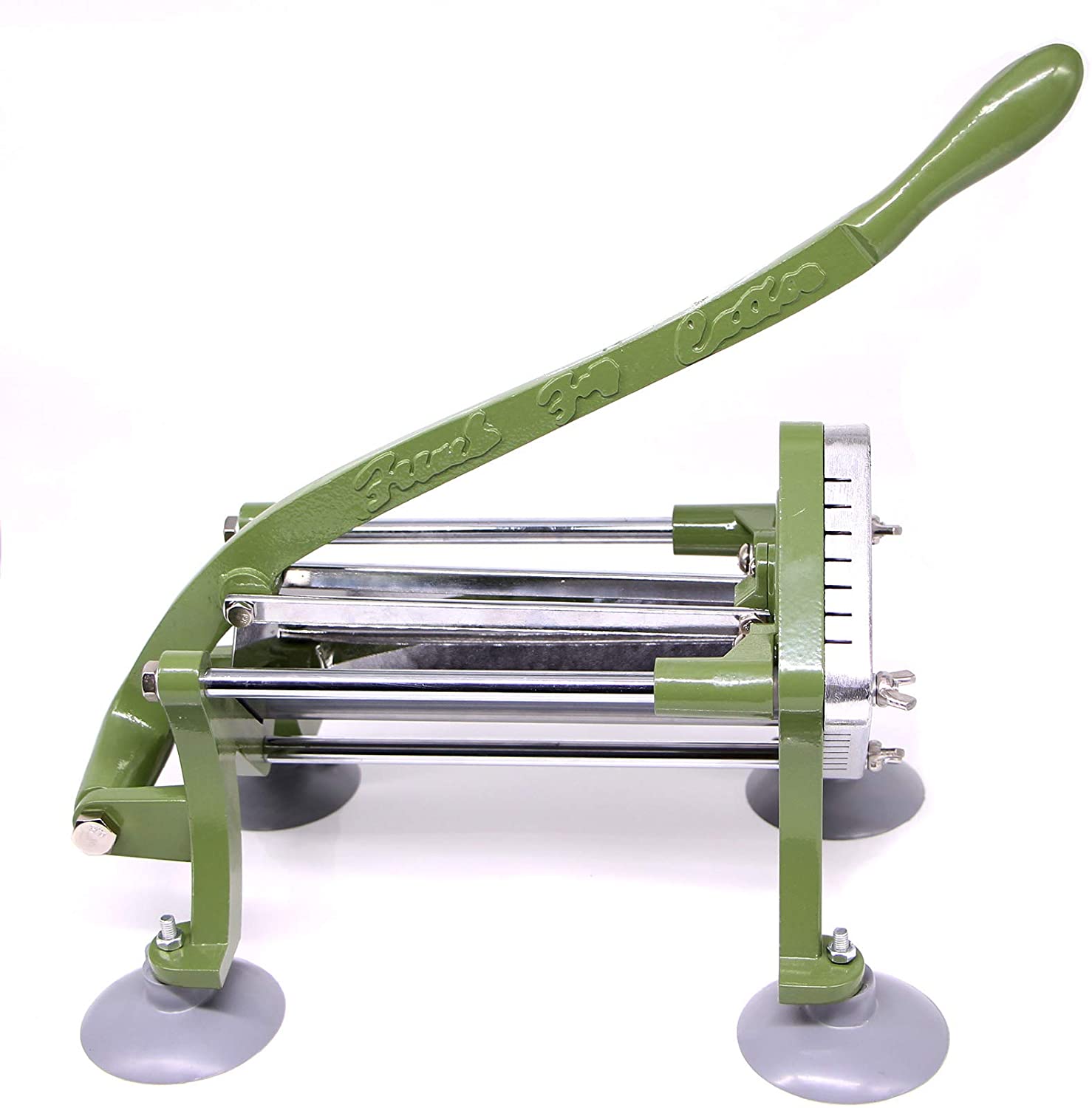 French Fry Cutter Commercial Potato Slicer with Suction Feet Complete Set