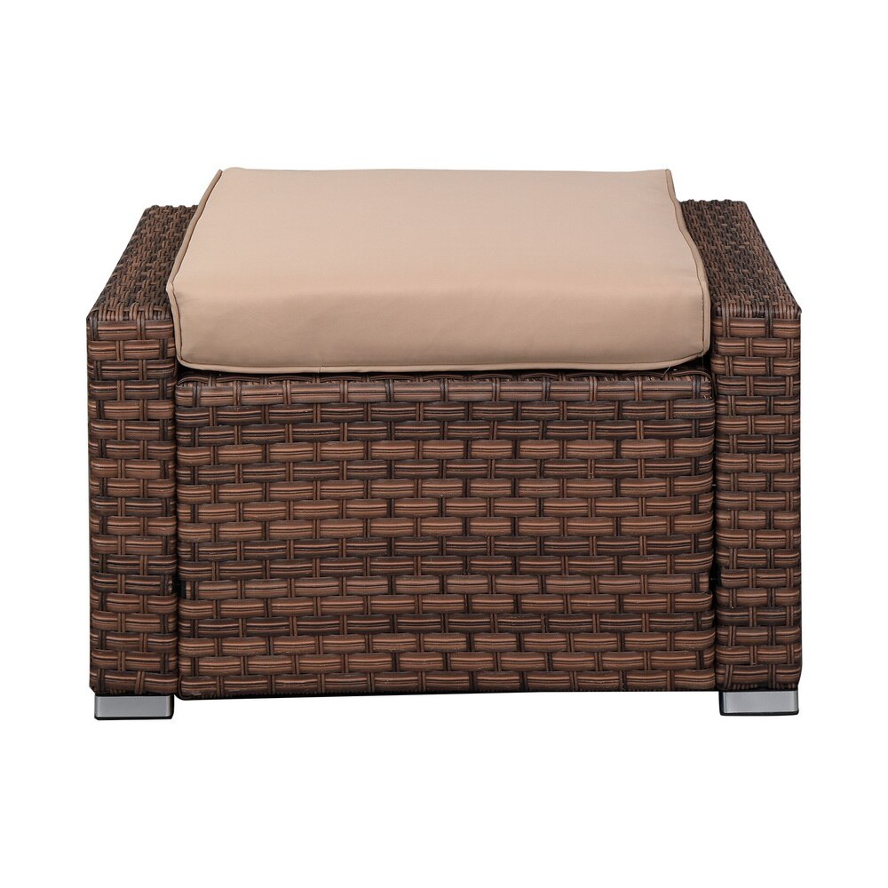 Wide Rattan Chair Table Set  5 Pieces Wicker Rattan Chair Coffee Table Set Balcony Garden Indoor Outdoor Furniture