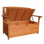Courtyard Armchair Outdoor Garden Chair Storage Box Case Fir Wood Orange Red Storing All Kinds of Tools & Accessories[US-Stock]