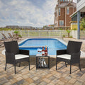 3 IN I 2 Patio Furniture Set Single Seat 1PCS Tea Table Outdoor Combination Sofa Chair Brown Gradient USA Warehouse Shipping