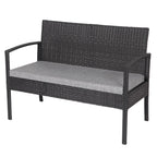 4 Pieces Outdoor Patio Furniture Sets Rattan Chair Wicker Set, Outdoor Indoor Use Backyard Porch Garden Poolside Balcony Furnitu