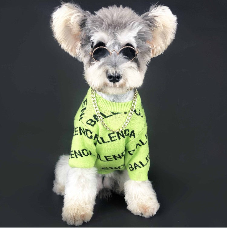 Luxury Classic Pet Sweater Jumper Dog Striped Cardigan Teddy Sweater Fashion Brand Dog Coat Clothes