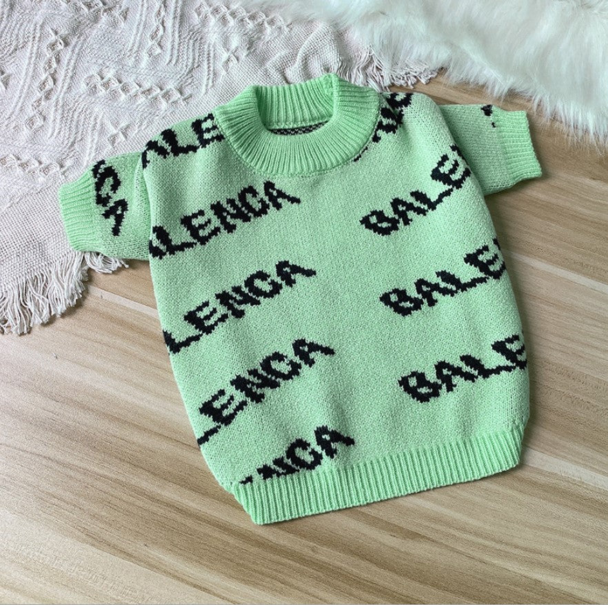 Luxury Classic Pet Sweater Jumper Dog Striped Cardigan Teddy Sweater Fashion Brand Dog Coat Clothes