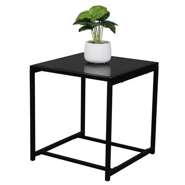 Three-piece rattan set, 2pcs single rocking chair and 1pc coffee table, iron frame, black outdoor garden furniture