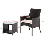 3 IN I 2 Patio Furniture Set Single Seat 1PCS Tea Table Outdoor Combination Sofa Chair Brown Gradient USA Warehouse Shipping
