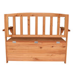 Courtyard Armchair Outdoor Garden Chair Storage Box Case Fir Wood Orange Red Storing All Kinds of Tools & Accessories[US-Stock]