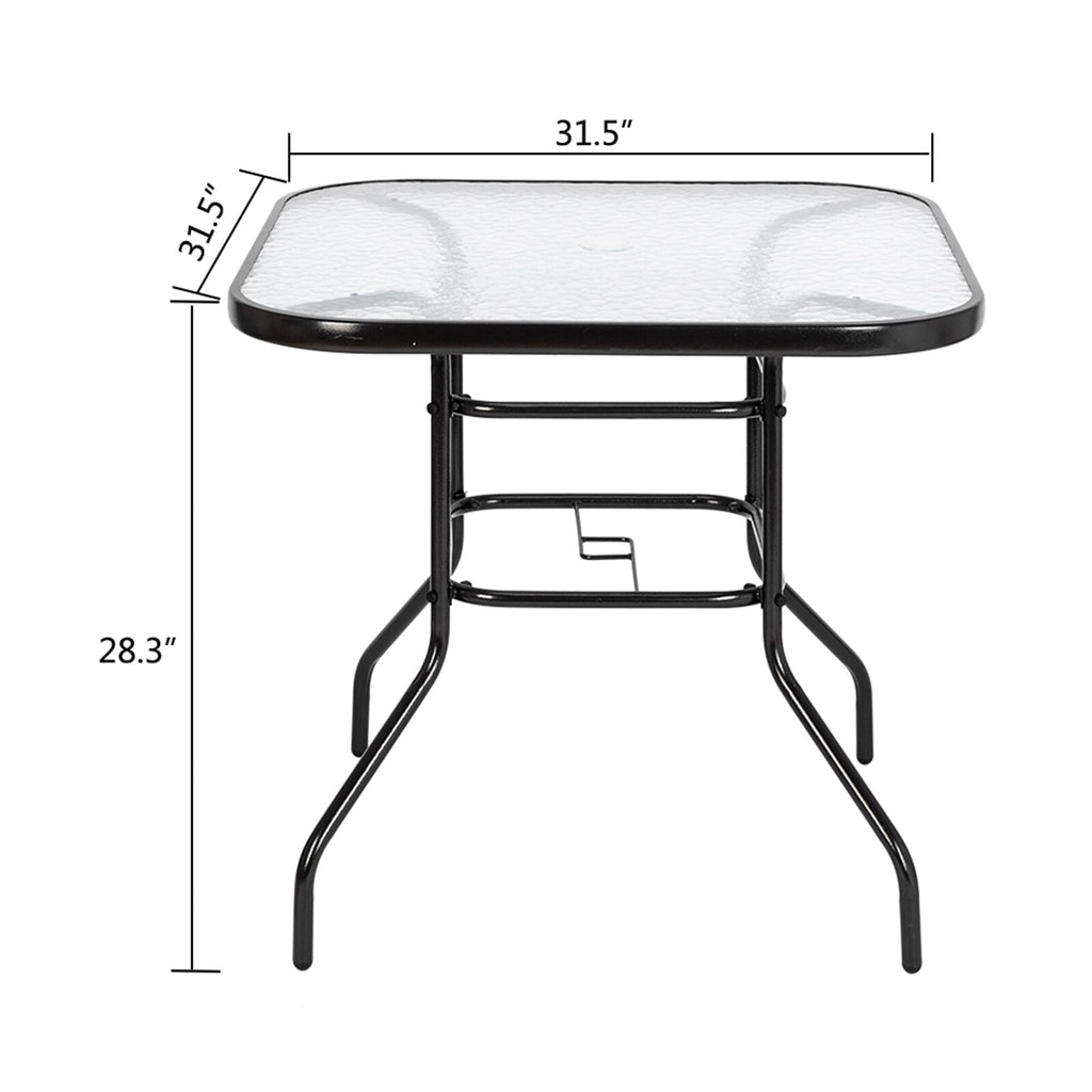 Outdoor Furniture Outdoor Dining Table Square/Round  Toughened Glass Table Yard Garden Glass Table