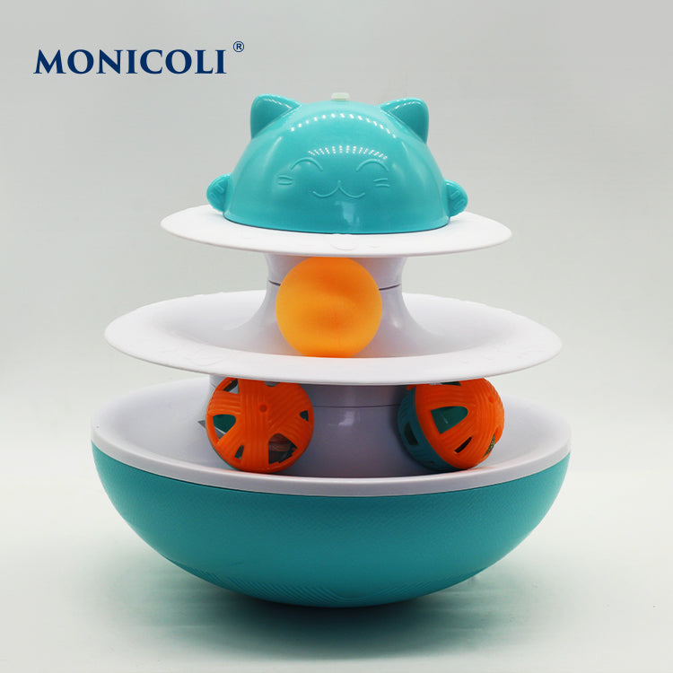 Interactive Puzzle Training Turntable Windmill Scratching Whirling Toys For Cats
