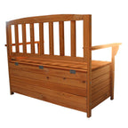 Courtyard Armchair Outdoor Garden Chair Storage Box Case Fir Wood Orange Red Storing All Kinds of Tools & Accessories[US-Stock]