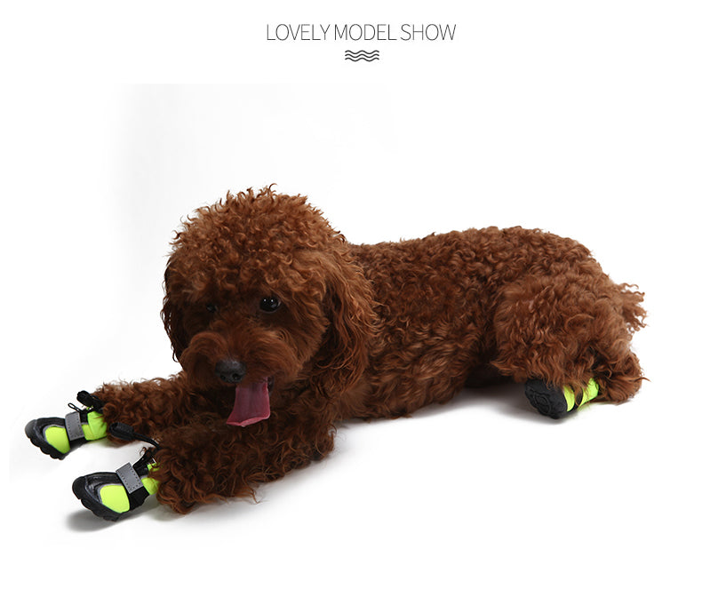 Lovoyager Waterproof Nylon Neoprene Reflective Dog Boots Comfortable Pet Shoes Dog Boots Waterproof