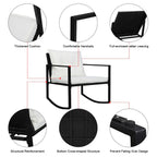 Single 2pcs Exposed Rocking Chair 1pc Coffee Table Three-Piece Set