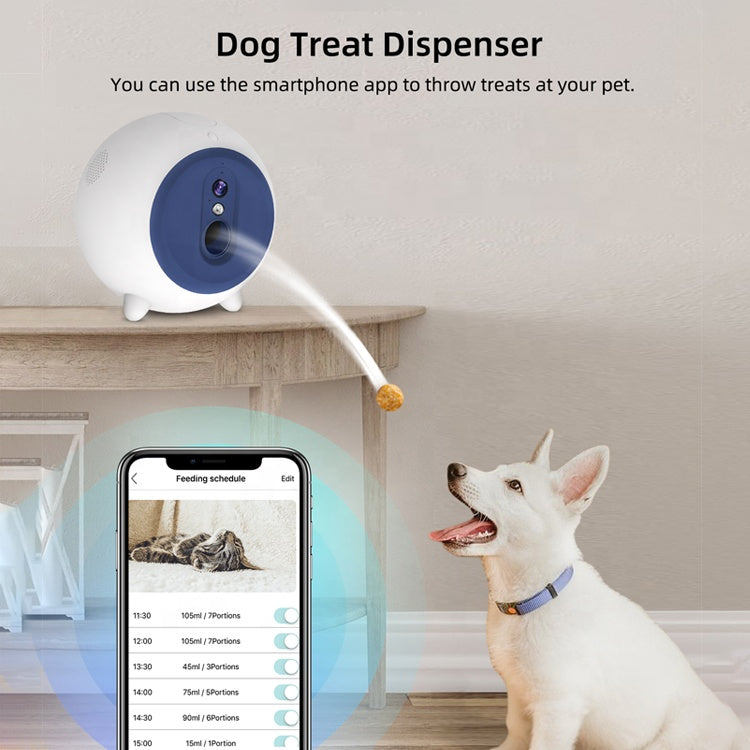 Newest Other Pet Products 2020 Wifi App Control Automatic Dog Feeder Treat Tossing Dog Camera 1080p
