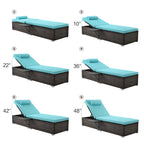 2Pcs Outdoor Patio Chaise Lounge Set, Beach Pool Adjustable Backrest Recliners