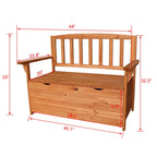 Courtyard Armchair Outdoor Garden Chair Storage Box Case Fir Wood Orange Red Storing All Kinds of Tools & Accessories[US-Stock]
