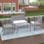 4Pcs Outdoor Patio Furniture Set for Garden Backyard Porch&Poolside