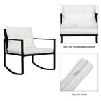 Single 2pcs Exposed Rocking Chair 1pc Coffee Table Three-Piece Set