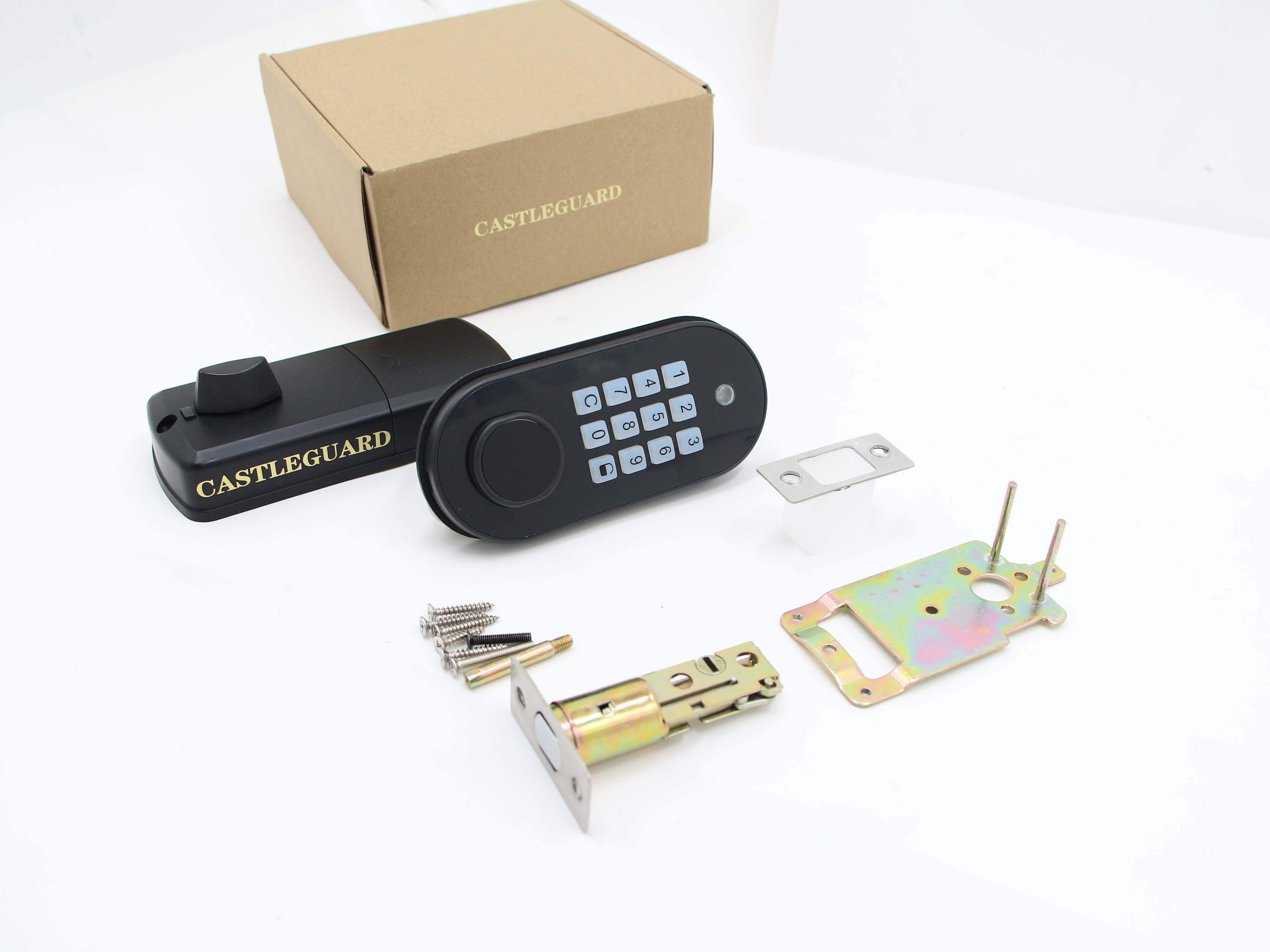 CASTLEGUARD Keyless Entry Door Lock Deadbolt, Black Keypad Deadbolt, Electronic Deadbolt Door Lock, Smart Deadbolt Lock, Digital Deadbolt with Keypad, Deadbolt Keypad Lock with Auto Lock
