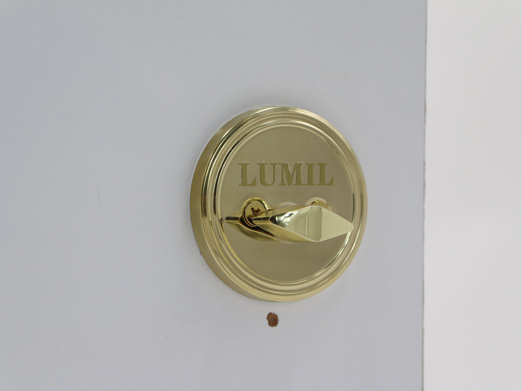 LUMIL Metal locksets Single Cylinder Deadbolt, Round Deadbolt Lock with Keys, Modern Door Locks with Deadbolt, Gold Deadbolt for Front Door Entrance, Front Door Security Lock, Keyed 1 Side