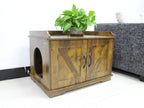 BESTFRIEND Pet Furniture Cat Litter Box Enclosure Hidden Litter Box Furniture with Double Doors, Wood Cat Box Enclosure Cat Litter Cabinet Furniture Hidden Litterbox Enclosures, Cat Box Furniture Cat Litter Cabinet