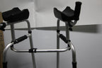 LIVINGCARING Foldable Standard Walker, Height Adjustable Aluminum Walkers for Seniors with Removable Armrest Pad, Lightweight Rehabilitation Auxiliary Rolling Walker, Walker Aid Supports UP to 235 lbs