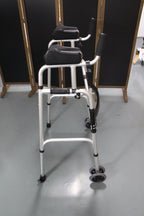 LIVINGCARING Foldable Standard Walker, Height Adjustable Aluminum Walkers for Seniors with Removable Armrest Pad, Lightweight Rehabilitation Auxiliary Rolling Walker, Walker Aid Supports UP to 235 lbs
