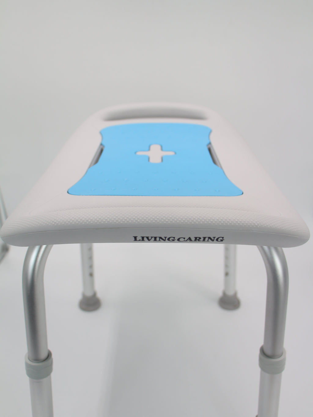 LIVINGCARING Adjustable Shower Chair with Back and Arms