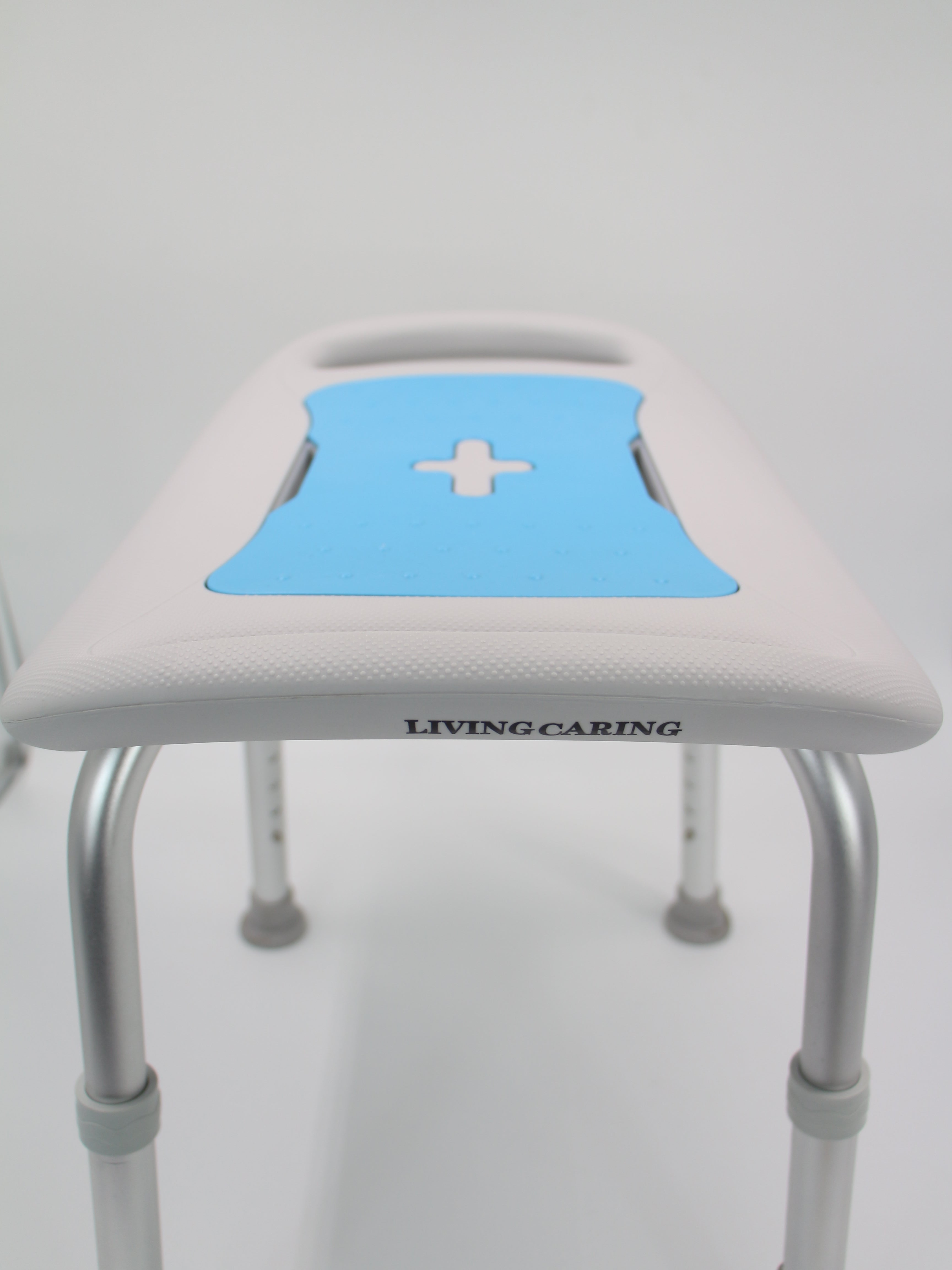 LIVINGCARING Adjustable Shower Chair with Back and Arms