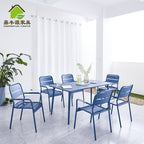 Outdoor Aluminum Alloy Open-air Chair Courtyard Outdoor Dining Table Coffee Shop Milk Tea Shop Set Combination Of Tables And Chairs