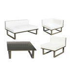 Foshan Outdoor Leisure Sofa Tea Table Outdoor Aluminum Alloy Courtyard Garden Balcony Furniture Sofa Table And Chair Combination